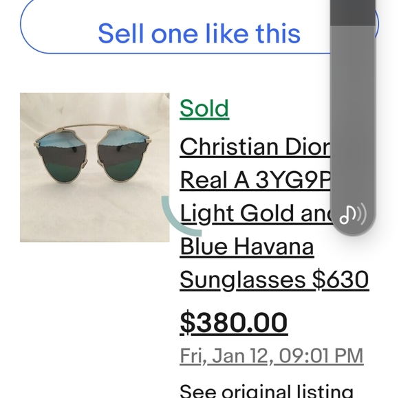 Christian Dior SoRealA mirrored Sunglasses. Light gold and Havana Blue. - Picture 5 of 5